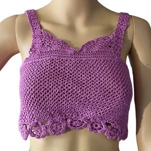 PURPLE Crocheted Crop Top